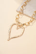Statement Hammered Open Heart Necklace | 40NK9698
