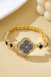CLOVER CRYSTAL FACE LINK  BAND BRACELET WATCH | 80W006