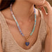 Natural Stone Semi-Precious Glass Mixed Necklace | 40NK9702