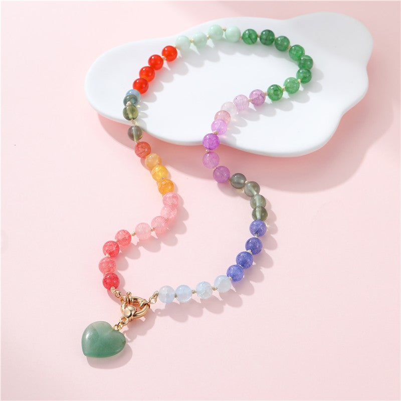 Natural Stone Semi-Precious Glass Mixed Necklace | 40NK9702