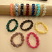 Color-Block Heart Beaded Resin Stretch Bracelet | 40B5251