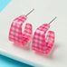 ACRYLIC CHECKER HOOP EARRINGS | 40E499