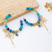 Ocean-Inspired Beaded Charm Hoop Earrings | 80E62144