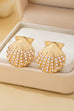 Scalloped Shell Pearl Stud Earrings | 80E62126