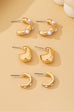 Rhinestone Pearl Curated Hoop Earring Set | 80E62140