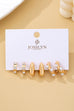 Rhinestone Pearl Curated Hoop Earring Set | 80E62140