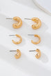 Sculptural Gold-Tone Hoop Earring Set | 80E62133