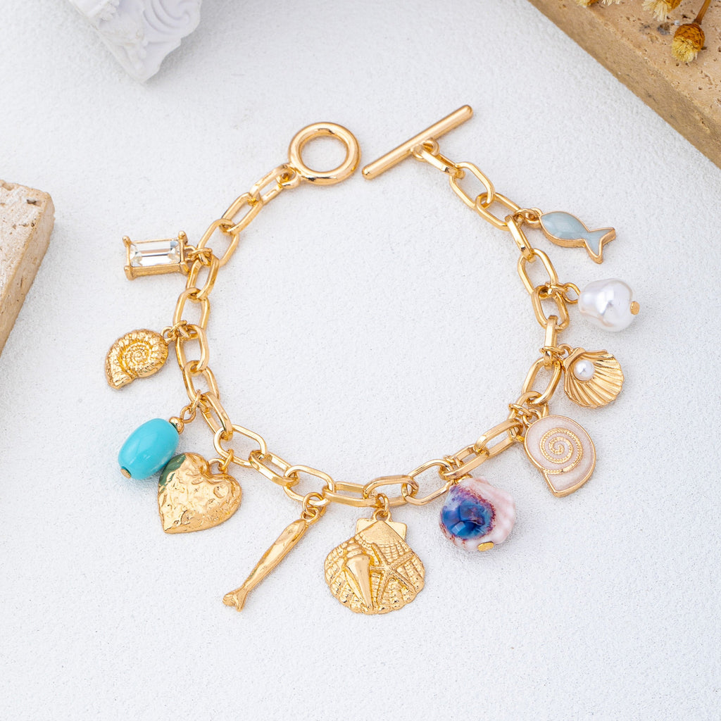 Nautical Gold-Tone Multi-Charm Bracelet | 80B1726
