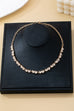 Jagged Pattern Baguette Crystal Necklace | 80N92964