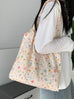 Large Organic Colorful Floral Shoulder Tote Bag | 40P606
