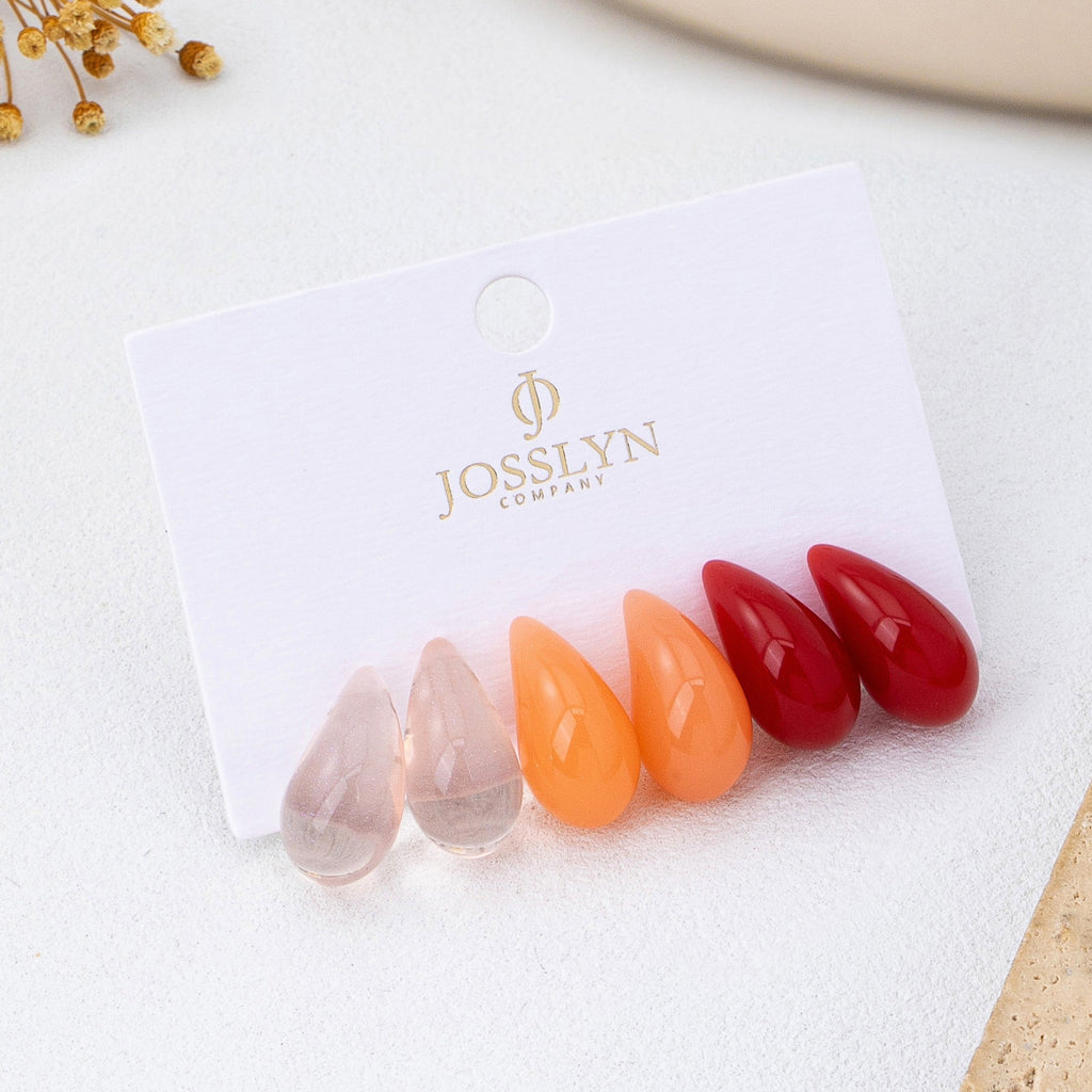 Translucent Teardrop Stud Earring Set | 80E62174