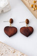 Wooden Heart Drop Earrings | 80E62163