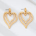 Double Layer Gold-Tone Heart Drop Earrings | 80E62170