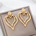 Double Layer Gold-Tone Heart Drop Earrings | 80E62170