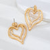 Double Layer Gold-Tone Heart Drop Earrings | 80E62170