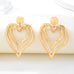 Double Layer Gold-Tone Heart Drop Earrings | 80E62170