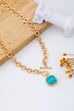 Turquoise-Tone Medallion Toggle Necklace | 80N93042
