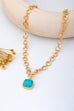 Turquoise-Tone Medallion Toggle Necklace | 80N93042
