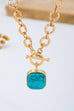 Turquoise-Tone Medallion Toggle Necklace | 80N93042