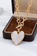 White Inlay Heart Toggle Necklace | 80N93050
