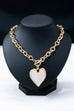 White Inlay Heart Toggle Necklace | 80N93050
