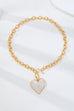White Inlay Heart Toggle Necklace | 80N93050