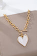 White Inlay Heart Toggle Necklace | 80N93050