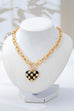 Checkered Heart Toggle Necklace | 80N93046