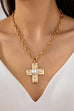 Hammered Cross Pearl Necklace | 80N93048