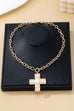 Hammered Cross Pearl Necklace | 80N93048