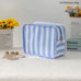 RUFFLE CHECKER STRIPE COSMETIC TRAVEL POUCH BAG | 40P608