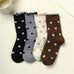 Ruffled Polka Dot Crew Socks | 40S02090