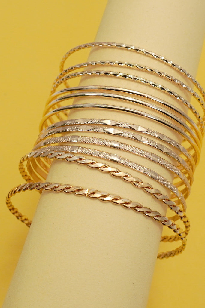 Gold-Tone Multi-Pattern Bangle Set | 40B5254