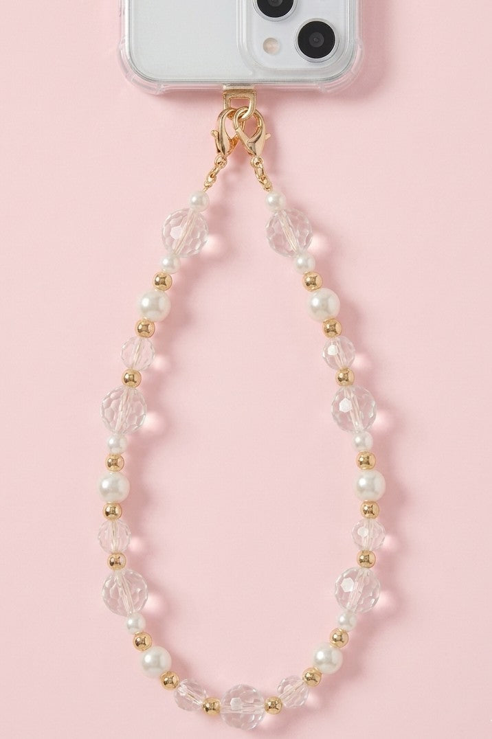 Pearl and Faceted Crystal Beaded Lanyard | 40CA100