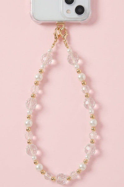 Pearl and Faceted Crystal Beaded Lanyard | 40CA100