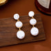 Organic-Shaped Pearl Triple Drop Earrings | 80E63340