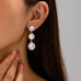 Organic-Shaped Pearl Triple Drop Earrings | 80E63340