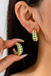 Checkered Enamel Hoop Earring | 80E62213