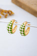 Checkered Enamel Hoop Earring | 80E62213