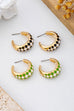 Checkered Enamel Hoop Earring | 80E62213