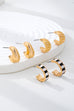 Checker Textured Huggie Hoop Trio Earrings | 80E62201