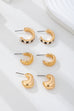 Checker Textured Huggie Hoop Trio Earrings | 80E62201