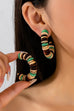 Earth-Tone Disc Beaded Hoops | 80E62212