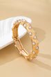 Vintage Gold and Pearl Embellished Bangle | 80B1772