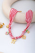 Red Gingham Scarf Charm Necklace | 80N93086