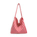 Striped Canvas Hobo Shoulder Tote Bag | 40P609