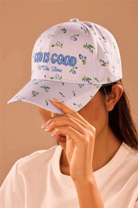 "God Is Good All The Time"  Floral Baseball Cap | 40HW756