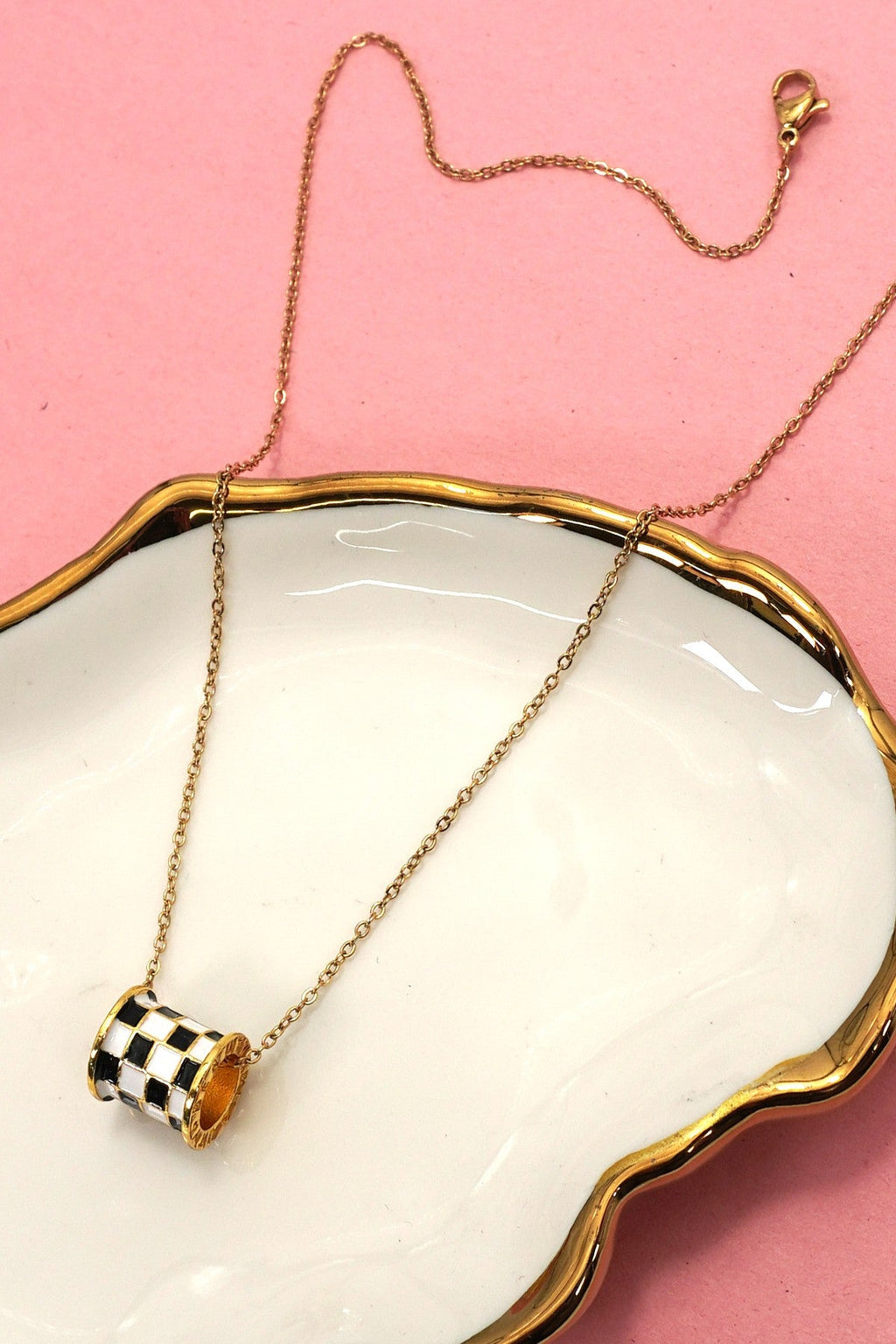 18K STAINLESS STEEL TARNISH FREE BARREL NECKLACE | 40NK9705