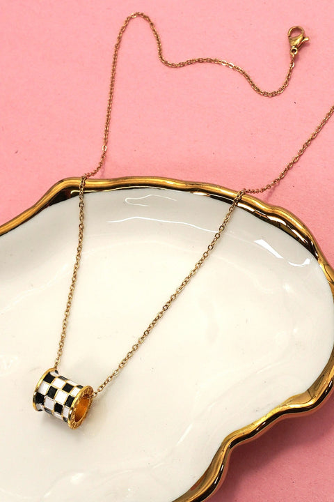 18K STAINLESS STEEL TARNISH FREE BARREL NECKLACE | 40NK9705
