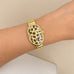 Leopard Print Oval Gold-Tone Wrist Watch | 40WTH103